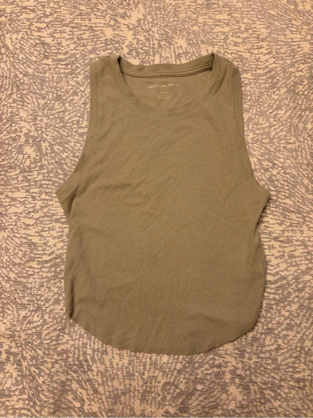 American Eagle Outfitters Olive Ribbed Muscle Tank